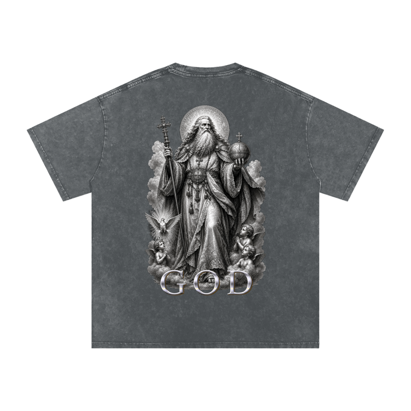 Snow Washed Oversized Cotton T-Shirt