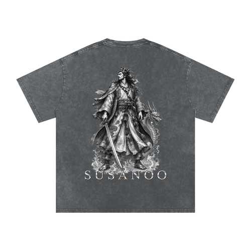 Snow Washed Oversized Cotton T-Shirt