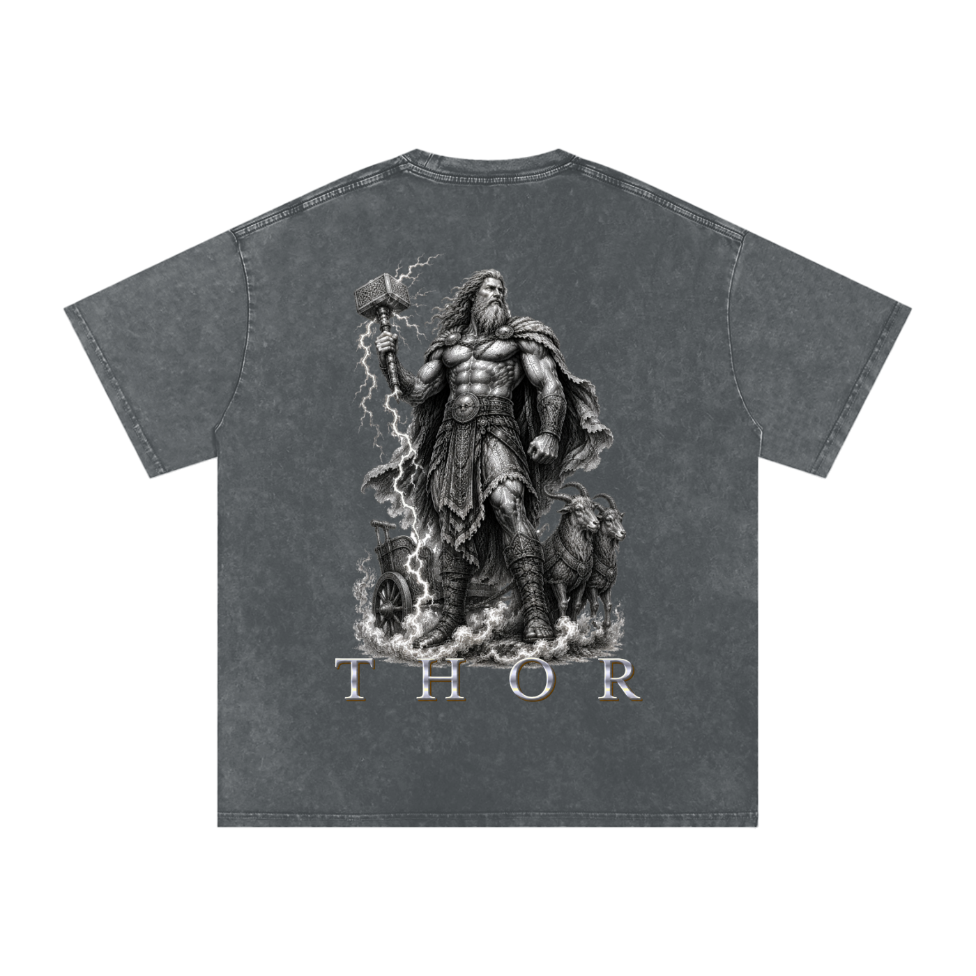 Snow Washed Oversized Cotton T-Shirt