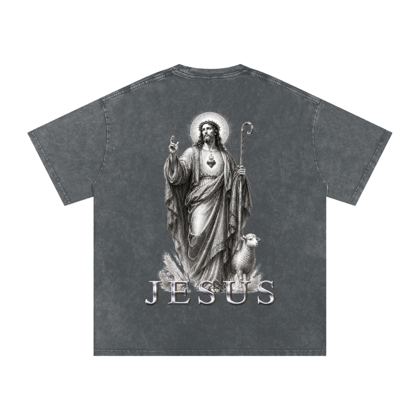 Snow Washed Oversized Cotton T-Shirt